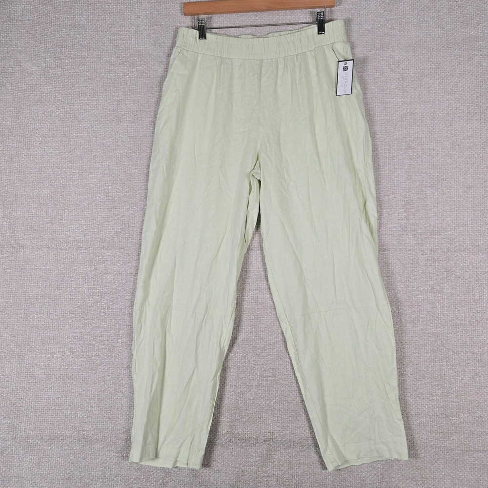 Cable & Gauge‎ Studio Womens Linen Blend Pants Meadowmist Green Large CZBT01983M